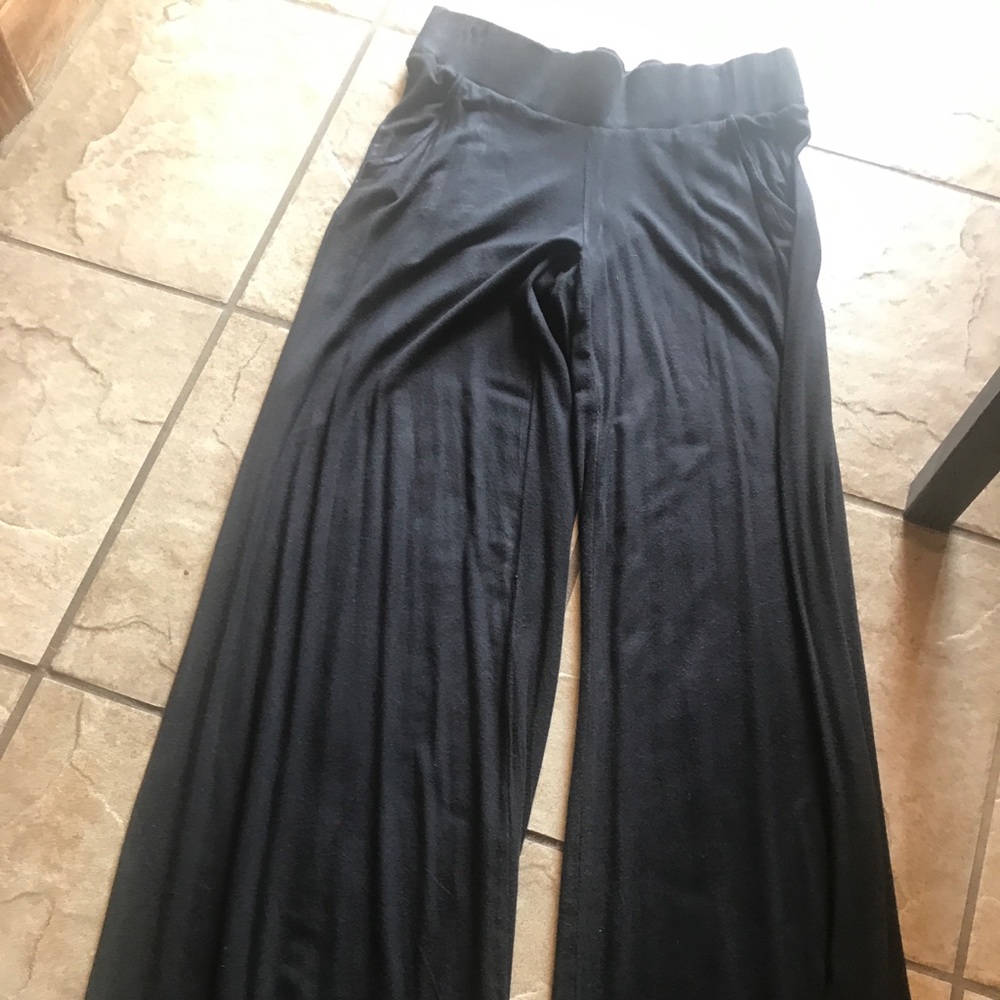 Cabi black wide leg knit pants